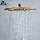 GobekUsa Antique Brass 8-inch Square Rainfall Shower Head - Premium Brass Top