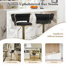 Swivel Bar Stools Set of 2 — Adjustable PU Leather Counter Height Stools