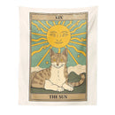 GobekUsa Cat Divination Tarot Card Tapestry Moon Phase Wall Hanging Décor