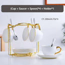 GobekUsa Elegant Bone China Tea Set | Porcelain Teacup & Teapot Set White Gold