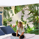 GobekUsa Botanical Palm Leaf Green Tapestry | Tropical Rainforest Plant Wall Hanging