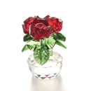 GobekUsa Crystal Rose Flower Dreams Glass Paperweight Bouquet Sculpture