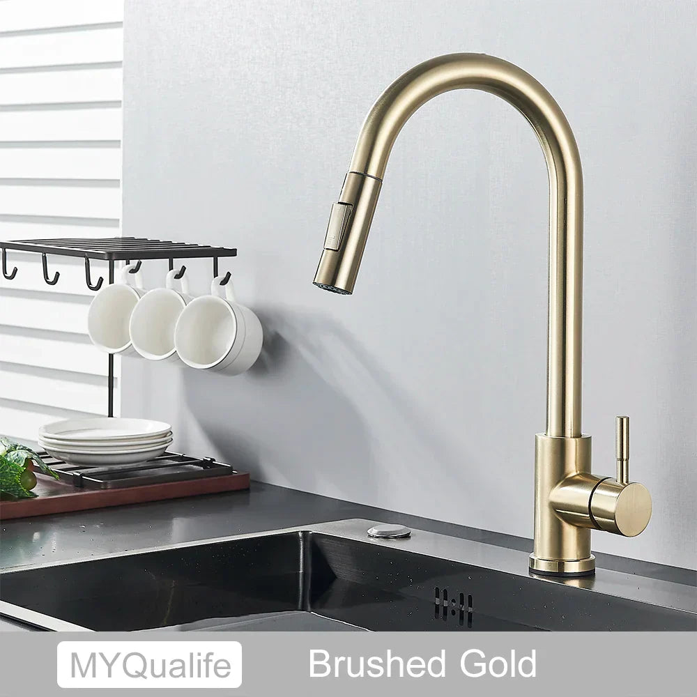 GobekUsa Gold Kitchen Faucet with Touch Sensor Control for Sensitive Mixer Experience, photo 13 of 17