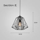 GobekUsa Cage Light Frame Pendant Industrial Single Head Black Nordic Creative Fixture