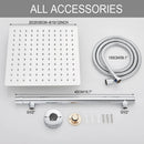 GobekUsa 10" Square Rainfall Shower Head Set with Stainless Steel Hose
