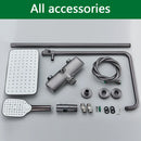 GobekUsa Black Gray Wall Mounted Shower System Set with Bathtub Faucet