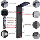 GobekUsa LED Rainfall Shower Panel Set with Temperature Screen and Hand Sprayer
