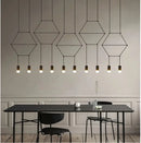 GobekUsa Black LED Linear Chandelier for Dining Room, Lobby, and Home