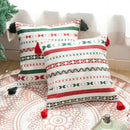 GobekUsa Christmas Decoration Cushion Cover 45x45cm with Handmade Tassels
