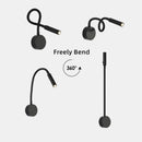 GobekUsa LED Reading Wall Lamp 3W Flexible Hose Sconce for Bedroom Study & Book Light