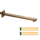 GobekUsa Gold Stainless Steel Shower Arm & Head Holder Wall Mount Fixed Pipe