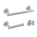 GobekUsa Black Stainless Steel Bathroom Set: Robe Hook, Towel Rail, Shelf, Tissue Holder