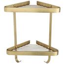 GobekUsa Brass Bathroom Shower Rack: Brushed Gold Corner Shelf for Bath and Shower Storage