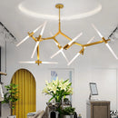 GobekUsa Gold LED Chandelier: Modern Nordic Lighting Fixture for Indoor Decor.