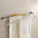 GobekUsa Double Towel Bar 60cm - Chrome Finish Stainless Steel Bathroom Accessory