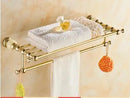 GobekUsa Brass Jade Bathroom Hardware Set: Corner Shelf, Paper Holder, Towel Bar, Soap Basket, Rack.