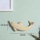 GobekUsa Dolphin Fish Ocean Background Ceramic Wall Decoration for Children's Room