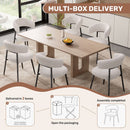 Velvet Dining Chairs Set of 4 with Curved Wing Backrest & Metal Legs