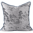 GobekUsa Asian Landscape Painting Jacquard Square Pillow Cover 45x45cm