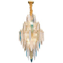 GobekUsa Art Deco Glass Iron LED Chandelier for Dinning Room