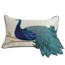 GobekUsa Embroidered Peacock Design Cushion Cover - Chinese Style Decorative Pillow Case