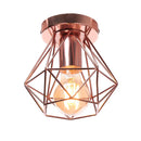 GobekUsa Iron Frame Cage Ceiling Light Fixture Modern Retro Cafe Loft Aisle Lampshade