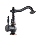 GobekUsa Antique Brass Bathroom Sink Faucet Mixer, Single Handle Hot Cold Water Tap