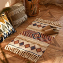GobekUsa Bohemian Tassel Rug - Retro Hand Woven Carpet for Home Decor