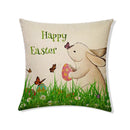 GobekUsa Easter Rabbit Eggs Linen Pillowcase 45*45CM