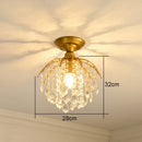 GobekUsa Gold Crystal Round Ceiling Chandelier for Living Room LED Light Fixtures