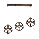 GobekUsa Geometric Cube Pendant Lights Trio Metal Shades Square Ceiling Lamps