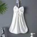 GobekUsa Bowknot Coral Velvet Microfiber Hand Towels: Soft, Quick Dry, Absorbent Cleaning Cloth