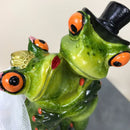 GobekUsa Leggy Frog Couple Figurine: Modern Wedding Home Decor Statue