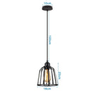 GobekUsa Industrial Nordic Cage Pendant Light, Black Iron Retro Loft Hanging Lamp