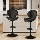 Swivel Bar Stools Set of 3 — Adjustable Height Fabric Counter Stools