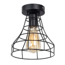 GobekUsa Industrial Black Iron Cage Ceiling Light Flush Mount