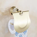 GobekUsa Gold Crystal Bathroom Accessories Set: Luxe Brass Bath Hardware Wall Mount Collection
