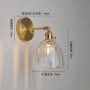 GobekUsa Japanese Copper Glass Wall Lights Modern LED Sconce for Bedroom Stair Mirror