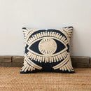GobekUsa Embroidered Cotton Pillow Cover 45x45cm, Navy Pink Decorative Throw Pillow