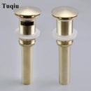 GobekUsa Brushed Gold Pop-Up Drain Stopper for Bathroom Sink Vessel Vanity