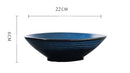 GobekUsa Japanese Blue Ceramic Tableware Set - Rice Bowl, Plate, Spoon, Udon Ramen Bowl, Soup Dish