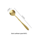 GobekUsa Gold Flower Stainless Steel Teaspoons Set for Coffee, Desserts, and Ice Cream