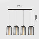 GobekUsa Gray Glass Pendant Light for Bar Stair Dining Room E27 Edison Lamp Lighting