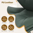 Adjustable Outdoor Bar Stools, Set of 2 — PU Leather & Stainless Steel Frame with Double-Layer Cushion