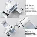 GobekUsa Black Wall Mount Bathtub Shower Faucet with Waterfall Spout