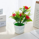 GobekUsa Artificial Flowers Bonsai Vase Mini Potted Home Decor Wedding DIY Flowerpot