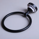 GobekUsa Black Stainless Steel Bathroom Towel Ring - Wall Mounted Oil Rubbed Bronzen