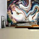 GobekUsa Boho Marble Abstract Tapestry: Gold Foil Colorful Wall Hanging Art