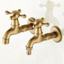 GobekUsa Antique Brass Wall Mount Bibcock Garden Faucet Small Pool Tap