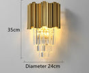 GobekUsa Gold Black Crystal Wall Sconce, Modern K9 Crystal Drops Shade Wall Lamp